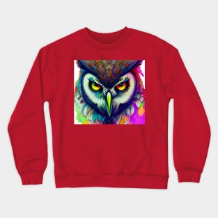 Graphic Novel Comic Book Art Style Owl Crewneck Sweatshirt